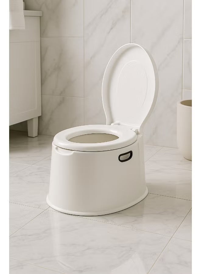 كرسي حمام بلاستيك متنقل أبيض 39x59سم